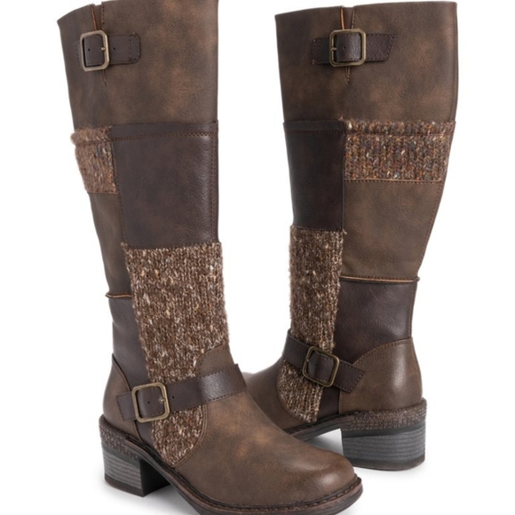 Lukees By Muk Luks Brown Patch Buckle 